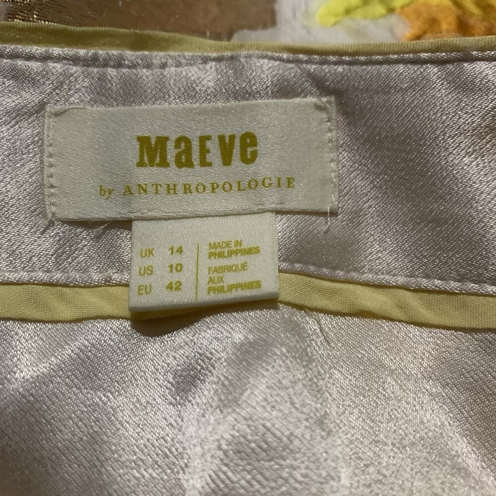 Anthropologie Maeve Faye Flounced Jacquard floral embroidered mini skirt size 10 - Picture 6 of 8